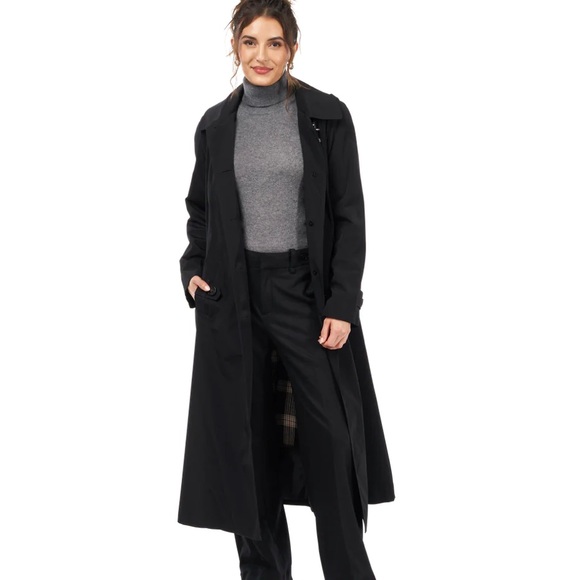 London Fog Jackets & Blazers - London Fog Women’s Size 12 Reg Black Double-Breasted Button Maxi Trench Coat